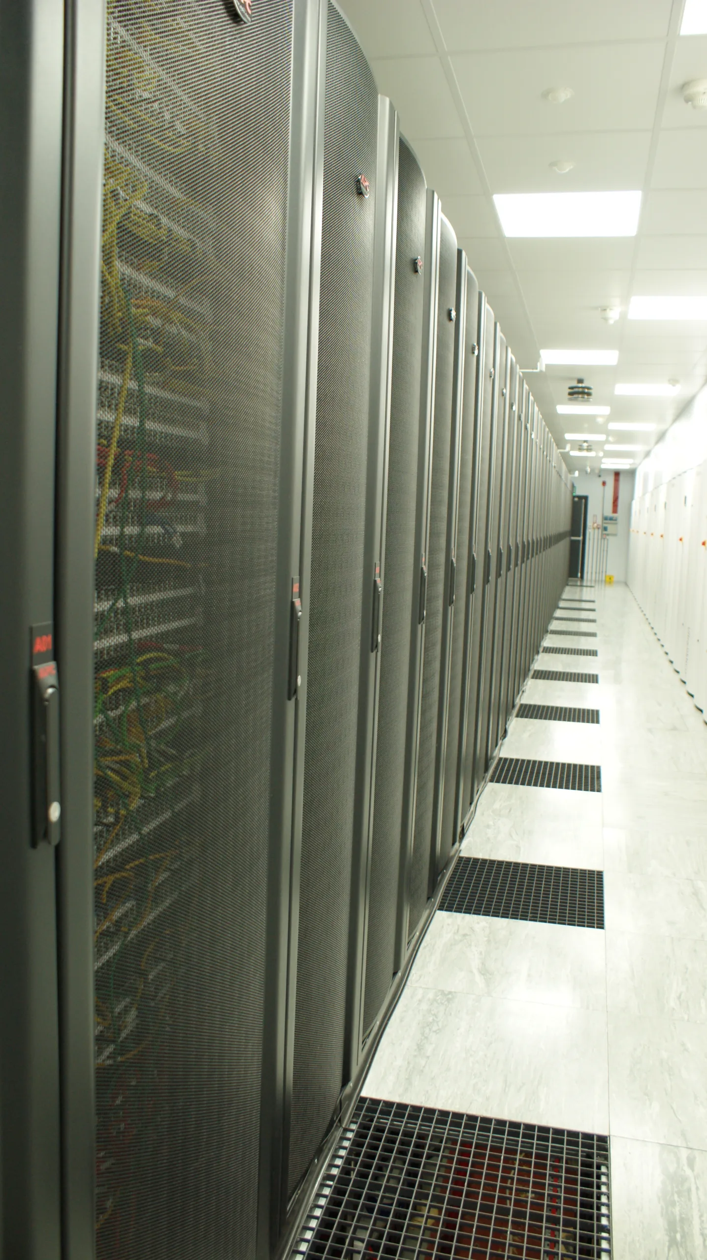 A hall of server cabinets